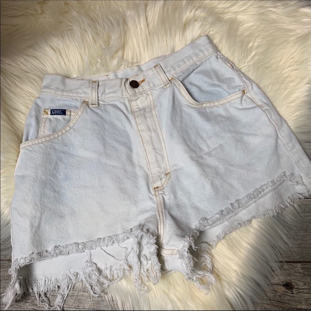 Vintage bleached Lee high waisted jean shorts